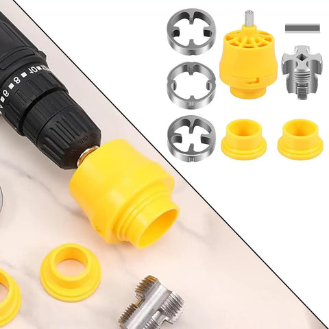PVC Pipe Threader Set With Dies For One Half Three Quarters And One Inch Pipe Tap Die Kit Hand Tool For Plumbing DIY Pros Includes External Threader Dies And Internal Thread Opener For Quick Clean Threads, yellow PVC dies