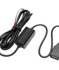 Rig Ready Hardwired Usb A Car Charger Cable Kit With Direct Wire Harness Powers Dash Cams And Gps Units, featuring a black cable and connector.