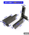 Heavy Duty Hydraulic Buffer Cabinet Door Hinges With Adjustable Hidden Pivot Shaft Hardware For Super Smooth Silent Doors, black design, dimensions marked.