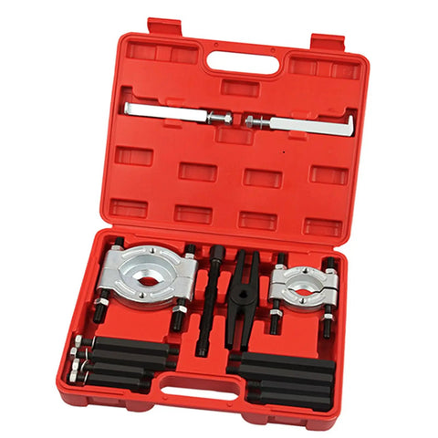 Pro Heavy Duty Bearing Separator Puller Tool Kit Best Pick For Garage Crew Featuring 14 Piece Alloy Steel Adjustable 30 To 105 Mm Resists Rust And Grease Saves Cents On Labor Fixing Engine Stuff At Home With Gear That Handles Grind Smoothly. open red case with bearing separator pullers