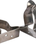 Boat hook spring clamp holder bracket clip, stainless steel; pair with mounting holes.