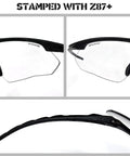 Side view of Anti Fog Tactical Shooting Glasses With Ballistic Eye Protection For Hunting showing bow frame in black color.