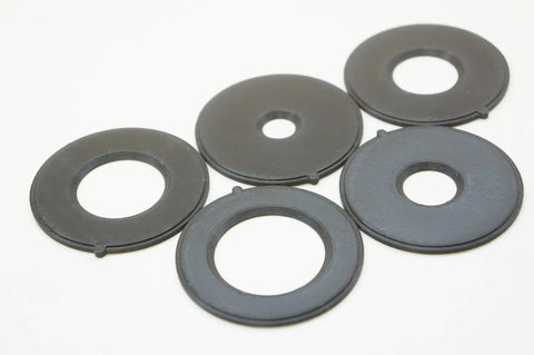 Rock Solid Insert Ring Set For Router Table Upgrade Hella Durable with five black rings, sizes 0.5 to 1.5 inches, woodworking accessory.
