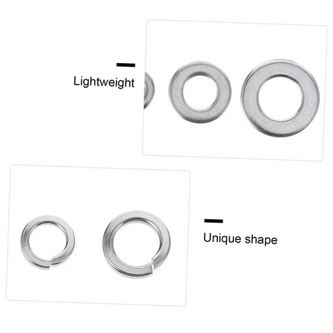 600 Piece Stainless Steel Washer Kit For Automotive, Construction And Industrial Use With Lock Gaskets And Split Washers Built To Last, High Conductivity, Rust Resistant, Easy To Install, Prevents Loosening. Lightweight stainless split washers and lock washers