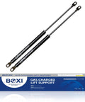 Two Pack Universal Lift Support Struts Ninety Pound Gas Shocks For Toolbox Lid Boat Storage Truck Cap And Toppers With Eyelet Ends. Black steel gas shocks with eyelet ends.