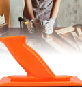 Heavy Duty Non Slip Woodworking Push Block And Safety Push Stick With Ergonomic Tilted Handle, bright orange ABS material for safety.