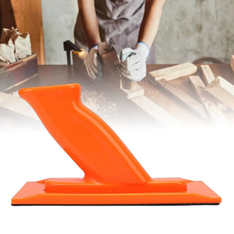 Heavy Duty Non Slip Woodworking Push Block And Safety Push Stick With Ergonomic Tilted Handle, bright orange ABS material for safety.