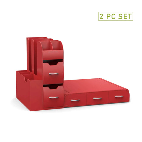 Two Piece Single Serve Coffee Pod Drawer And Condiment Organizer Station Red Keeps Your Counter Clean And Efficient Stashing