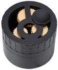 Game Changing Geared Espresso Leveler With Magnetic Coffee Distributor Needle Fits All Standard Portafilters top view showing gears and materials.