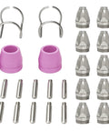 AG-60 Plasma Cutter Torch Consumables Kit 24 Pcs.040 In Nozzles Electrodes Shield Cups Spacer Guides For SG-55 AG-60 Cutting Torches