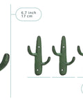 Roll With That Chill Southwest Vibe Using This Set Of Three Rustic Green Cast Iron Cactus Wall Hooks, 6.7" and 3.5" sizes.