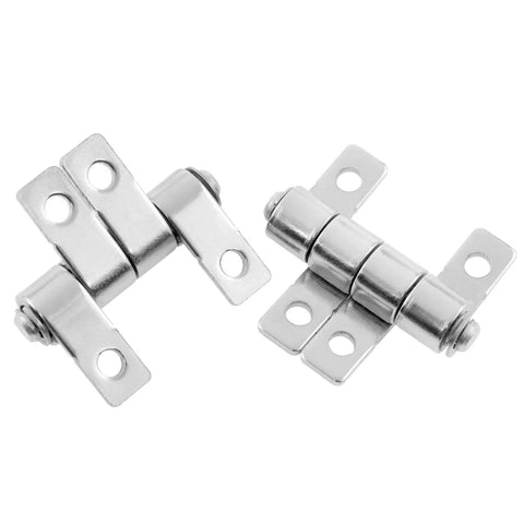 Torque Hinge Locking Hinges With Screws, Ribbon Style, Silver, Carbon Steel, 1.25 X 1.18 X 0.31 Inch, Ideal For Folding Doors, 2 Pack