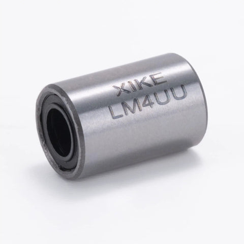 LM4UU 4x8x12mm linear motion bearing in chrome steel for DIYers, 3D printers, CNC machines, with low noise.