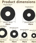 240 Piece Rubber Washers Set In 6 Sizes Black Sealing Gaskets For Plumbing And DIY Repairs Durable Heat Resistant Seals For Home Maintenance Projects Right Now. size chart, black rubber washers 12mm-30mm