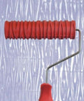 7 Inch Spherical Paint Roller With Grain Pattern Handle And Thick Rubber Head For Poles Pipes And Odd Shaped Walls on textured surface.