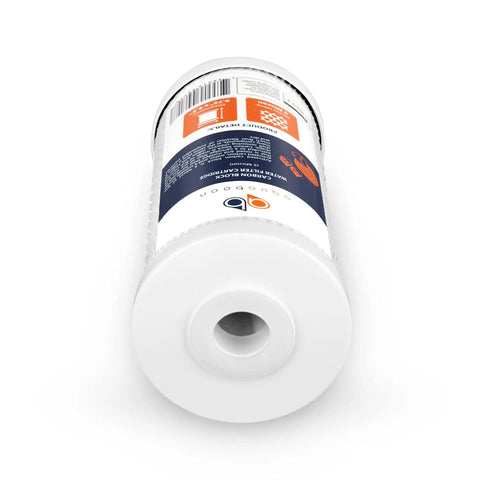Bottom view of 5 Micron 10x4.5 Carbon Block Whole House Water Filter Cartridge Replacement For CTO Filtration Reduces Chlorine And Chemicals