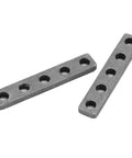 Premium Stainless Steel Screw Fixing Plate With Five Hole Threaded Base Pack Of Two heavy duty brackets, 39 x 7 x 3mm, for robotics use.