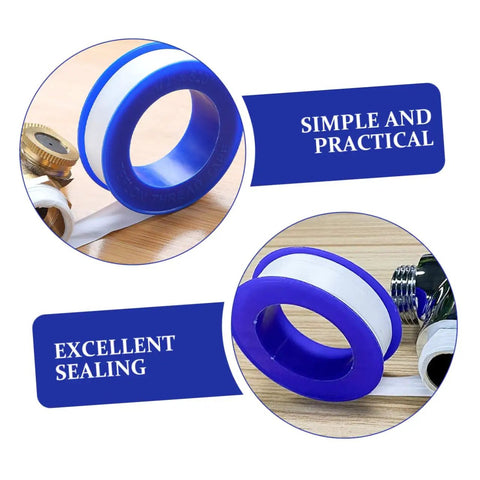 Heavy Duty PTFE Thread Seal Tape For Plumbing And Garden, 12 Rolls High Temperature Pipe Thread Tape in close-up view