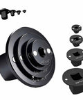 Ultra Low Profile Impact Socket Adapter Set 4 Pcs Magnetic Drive Reducer Kit Fits Tight Spades For Auto Repair Heavy Duty Sizes Including 1 Inch To 3/4 Inch And More, black steel set