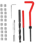 Pro Grade 25 Pack Helicoil Thread Repair Kit In Stainless Steel M7x1.0 For Switches Autos Telecom Gear Heavy Duty Steel Inserts Easy To Install Long Lasting Durability Reliable Field Repair Kit For Quick Fixes showing inserts, taps, drills, and tools.