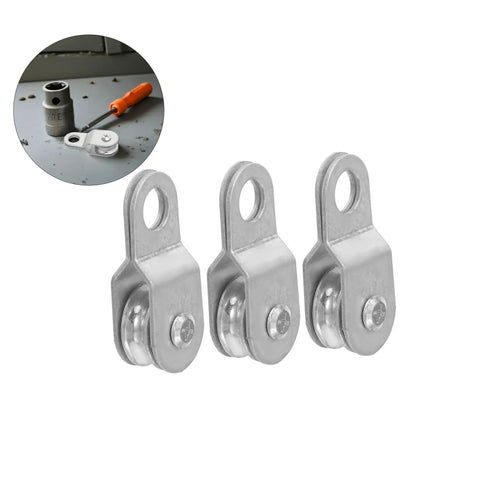 12 Pack Single Pulley Cable Load Guide Rollers For 6mm Rope With Swivel, Wire Rope Lifting Blocks For Outdoor Rigging And Hanging Accessories, Perfect For Garage, Gym, And DIY Projects, silver metal