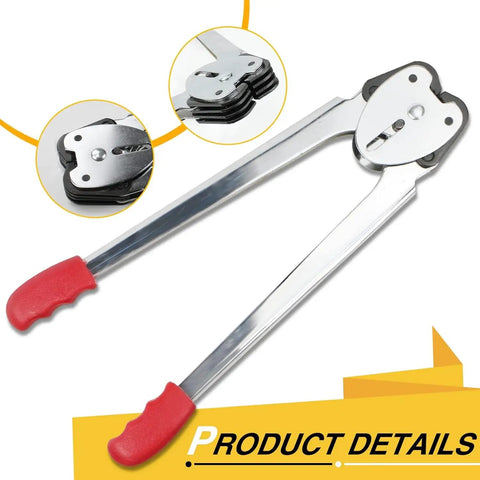Heavy Duty Pallet Strapping Kit With Poly Strapping Tensioner, 4000 Inch PP Strapping Band, 100 Metal Seals, Sealer close-up view