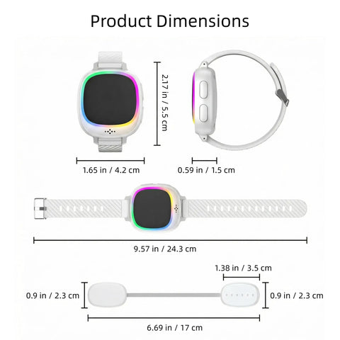 Wireless Bedwetting Alarm Wearable Enuresis Tracker For Kids Teens And Adults, Smart Night Alarm With Three Alert Modes Sound Vibration And Light, Anti Loss Tracking, 20 Day Standby, Keeps Your Nighttime Routine On Track. Product dimensions shown