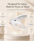 Elongated Electric Bidet Toilet Seat With Instant Tankless Warm Water Spray Auto Air Dryer And No Sweat Easy Install showcased with safety features
