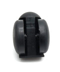 Close-up of Smooth Sailing Office Chair Wheels Replacement 2 Inch Twin Wheel Caster Set Of 5 with robust black rubber wheels and metal base.