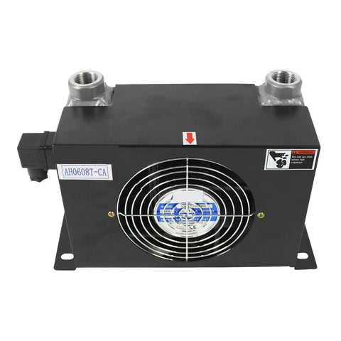 Heavy Duty 60 L/min Hydraulic Oil Cooler Plate Heat Exchanger For Hydraulic Systems, 2 MPa Working Pressure, 1.8KW Cooling Capacity, Radiator Style Oil Cooler, Black, AC380V