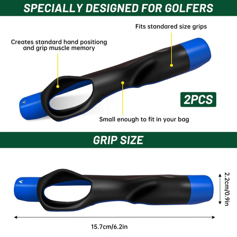 2 Pack Golf Grip Trainer Set For Right Hand, golf training aid grip size and dimensions, for hand position and muscle memory