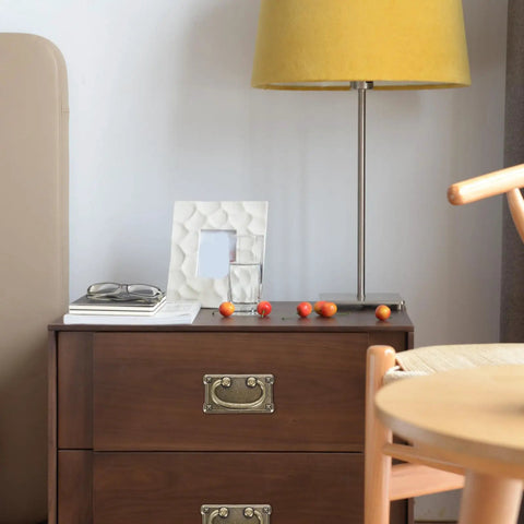 Wooden nightstand featuring Four Piece Vintage Zinc Alloy Cabinet Pulls With Brass Ring Drawer Handles For Chinese Antique Style Furniture Hardware Old School Vibe Upgrade For Kitchen Wardrobe Cupboard Cabinets
