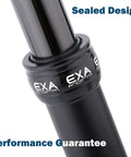 Cableless Hydraulic Dropper Seatpost Dope 27.2 Millimeter Diameter 450 Millimeter Length 120 Travel For MTB Ebike And Road Bikes Easy Install Upgrade Today close-up showing sealed design and EXA branding.
