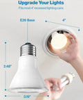 Hand installing 6 Pack PAR20 LED Bulbs Dimmable Flood Light 500 Lm 7W 50W Equivalent Warm White 3000K E26 Base