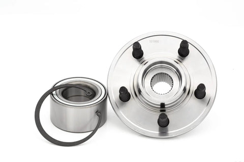 Rear Wheel Hub Bearing Replacement For Ford Explorer 2002 2010 Explorer Sport Trac 2007 2010 Lincoln Aviator 2003 2005 Mercury Mountaineer 2002 2010 Premium Precision Machined Open Bearing For A Smooth Ride No Fuss Install shown in silver metal with visible studs and rings