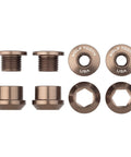 Espresso Colored Chainring Bolts And Nuts Set Of 4 For Single Ring Mountain Bikes 1X Drivetrains Compatible With SRAM Shimano
