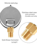 fuel pressure gauge 2 inch with stainless steel case and brass connector