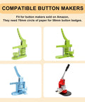 Various button maker machines compatible with 58mm Button Paper Cutter Punch Die Tool For DIY badges on display.