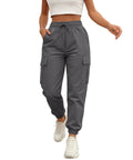 Women Lightweight Quick Dry Cargo Hiking Pants With High Waist Fit All Day Comfort Stretchy Parachute Style Baggy Travel Joggers visible