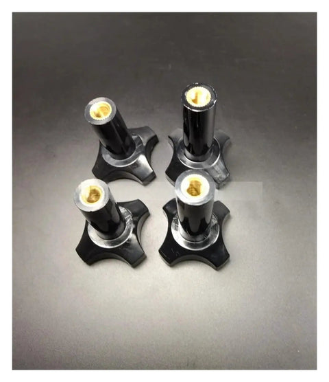 Four Pack M8 Clamping Nuts Screw Replacement Kit Rock Solid Fittings For Soft Serve Ice Cream Machines, black steel knobs.