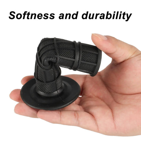 2 Pcs Universal Seven Eighths Inch Motorcycle Grips in hand showing softness and durability with checkered texture