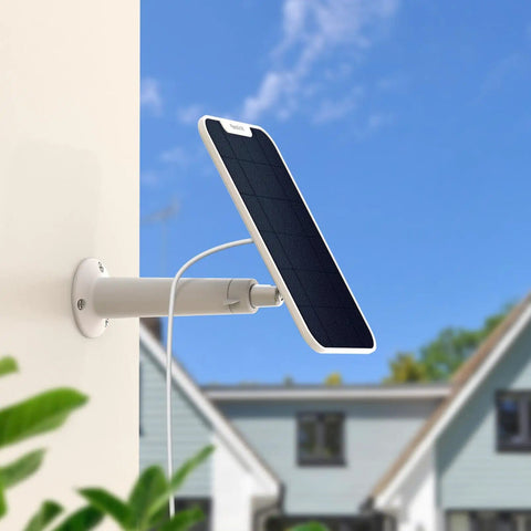 3W Solar Panel Power For Wireless Outdoor Security Cams With 6V Type C Port Non Stop Charging Compatible With Argus Eco mounted
