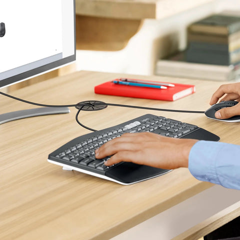 Petal Shaped Cable Grommets For One And One Half Inch Wire Holes Pack Of Five Nylon 94V2 installed on a desk