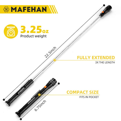 Magnetic Pickup Tool With LED Light And Flexible Neck, Telescoping Retrieval Tool Extends Up To 30 Inches For Screws Bolts Nuts In Tight Spaces, Perfect Gift For Men Dad Husband