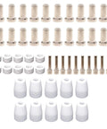 Plasma Cutter Consumables Kit For PCM 500i And PT 31XL Torch 50 Piece Pro Grade Replacement Kit With Electrodes Nozzles Swirl Rings