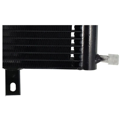 Premium Ainoli Transmission Oil Cooler For Toyota Tacoma 2.7L and 4.0L Engines Years 2005 To 2011 Heavy Duty Performance Upgrade That Keeps Gears Cool On The Road, black finned side view