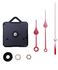 3X Replacement Wall Clock Movement Kit With Pendulum And Hands Quartz Clock Motor in Black and Red Finish DIY Repair Parts