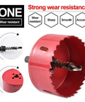 Bi Metal Hole Saw Set M42 HSS Ten Diameters 75mm Through 120mm Heavy Duty Cutter with sharp teeth and drill guide