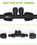 10 Pack Reducing Tee Connectors For Drip Irrigation Five Sixteenths To One Quarter Inch Splitter Tee Push To Connect Fittings