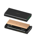 Blazing 80Gbps M.2 Nvme Ssd Enclosure showing aluminum and copper chiller design, open to reveal interior hardware and connectors.